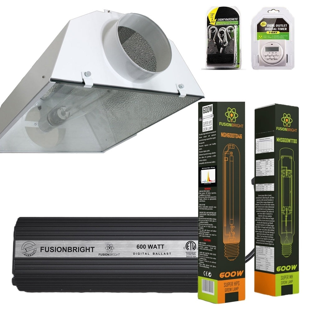 600 Watt Grow Light hood HID Kit GrowLights Canada